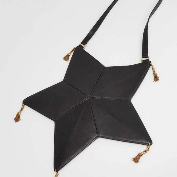 Yves Saint Laurent Black Leather Astro Star Bag - Picture 3 of 9